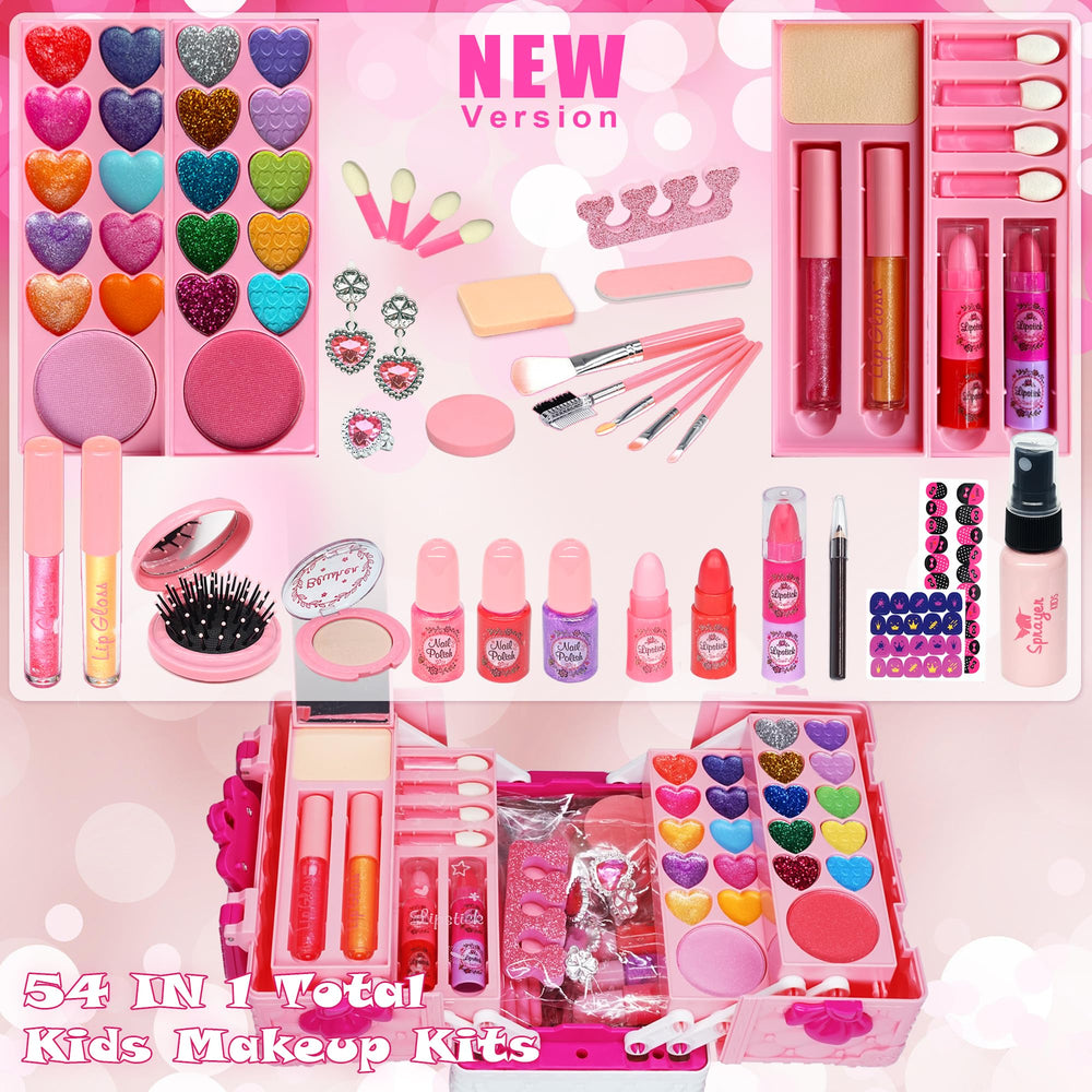 Amerrly makeup kit palette and brushes with vibrant colors for dress-up fun
