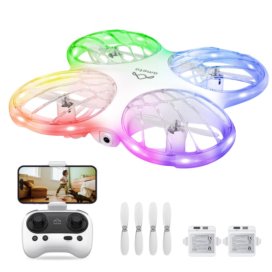 Ameta Morpho drone 1080p camera captures crisp aerial shots for beginners.