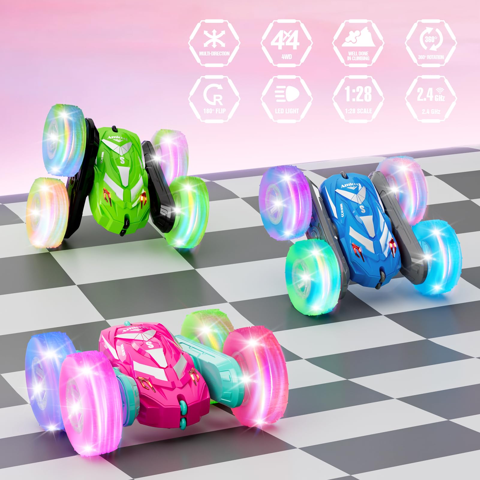 Amicool RC car double-sided 360 flip for dramatic stunt racing