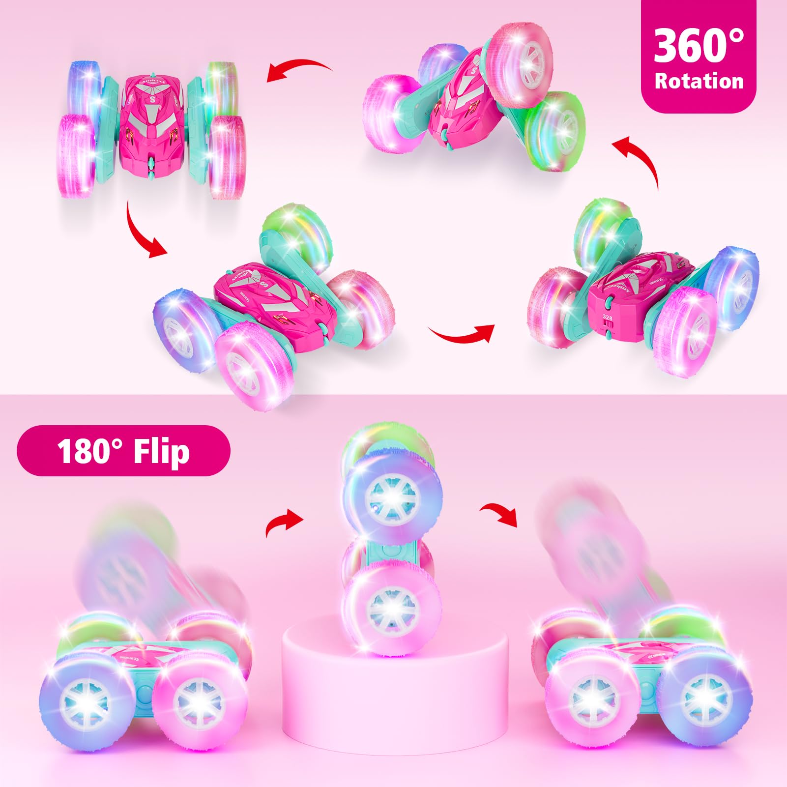 Amicool RC car LED wheel lights for bright nighttime visibility