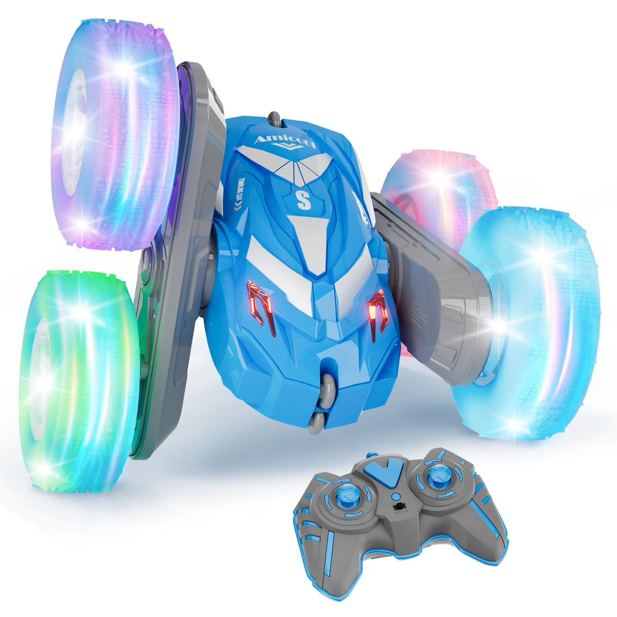 Amicool remote-control car with night lights on wheels for night play