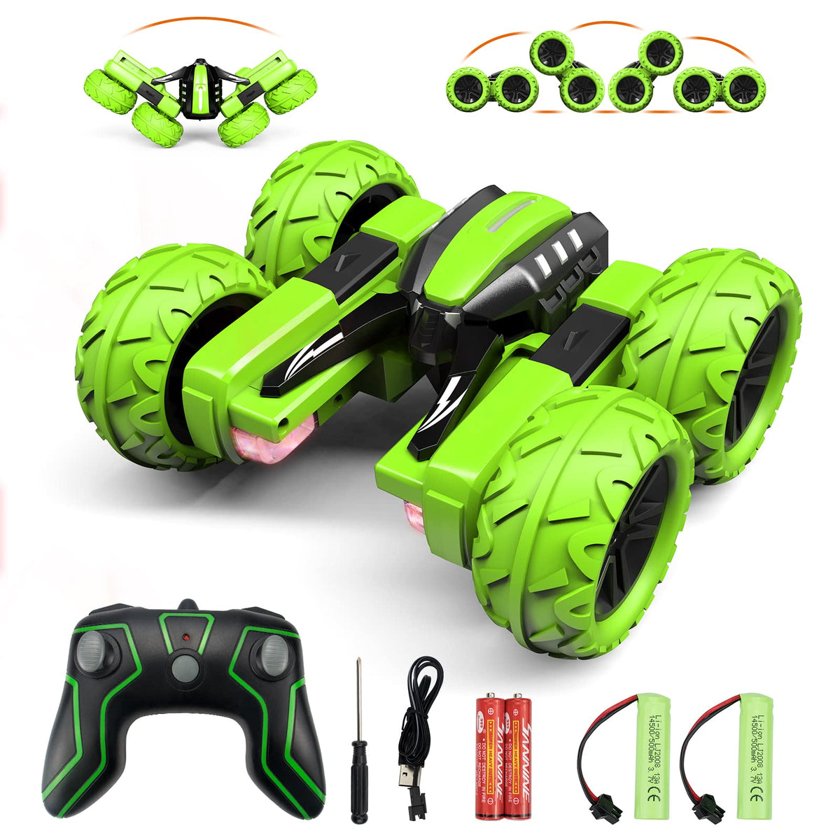 Amicool remote control car offroad green ready for outdoor fun.