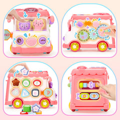 AmiDear bus with soft silicone mirror for safe, reflective play.