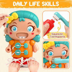 AmiDear Busy Board colorful cartoon design captures toddler attention and curiosity.