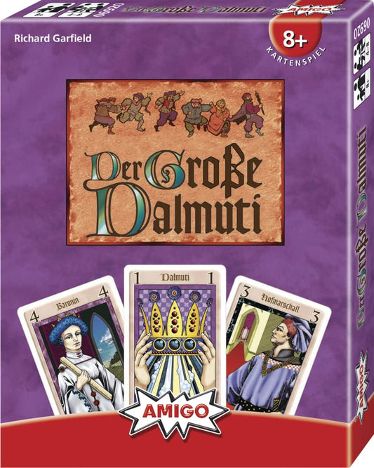 AMIGO The Great Dalmuti deck close-up showing colorful ranks for social game nights