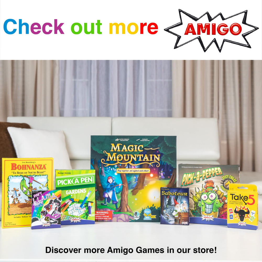 AMIGO Clack! Categories box with 48 discs kept neatly for organized nights.