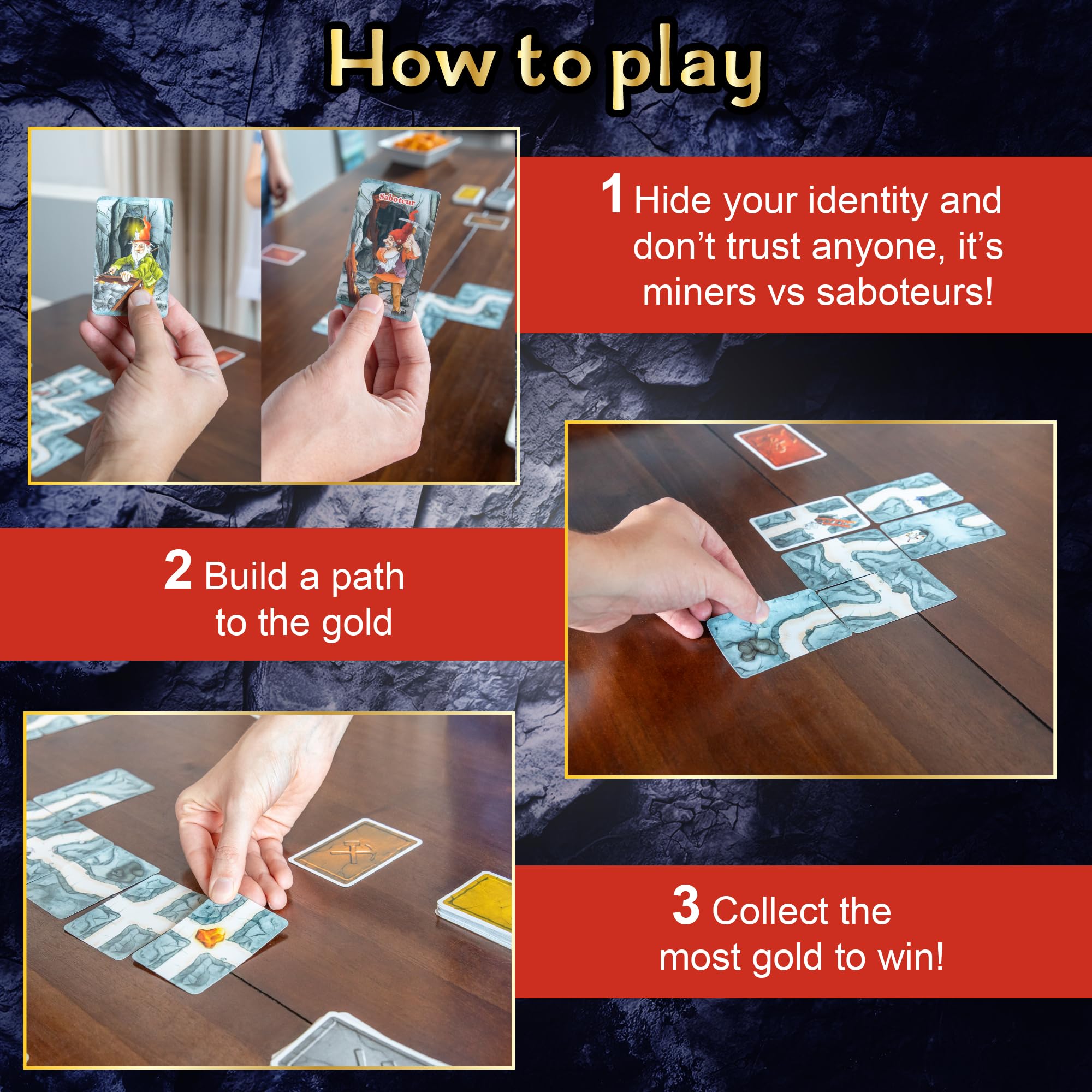 AMIGO Saboteur gold miner cards reveal team roles