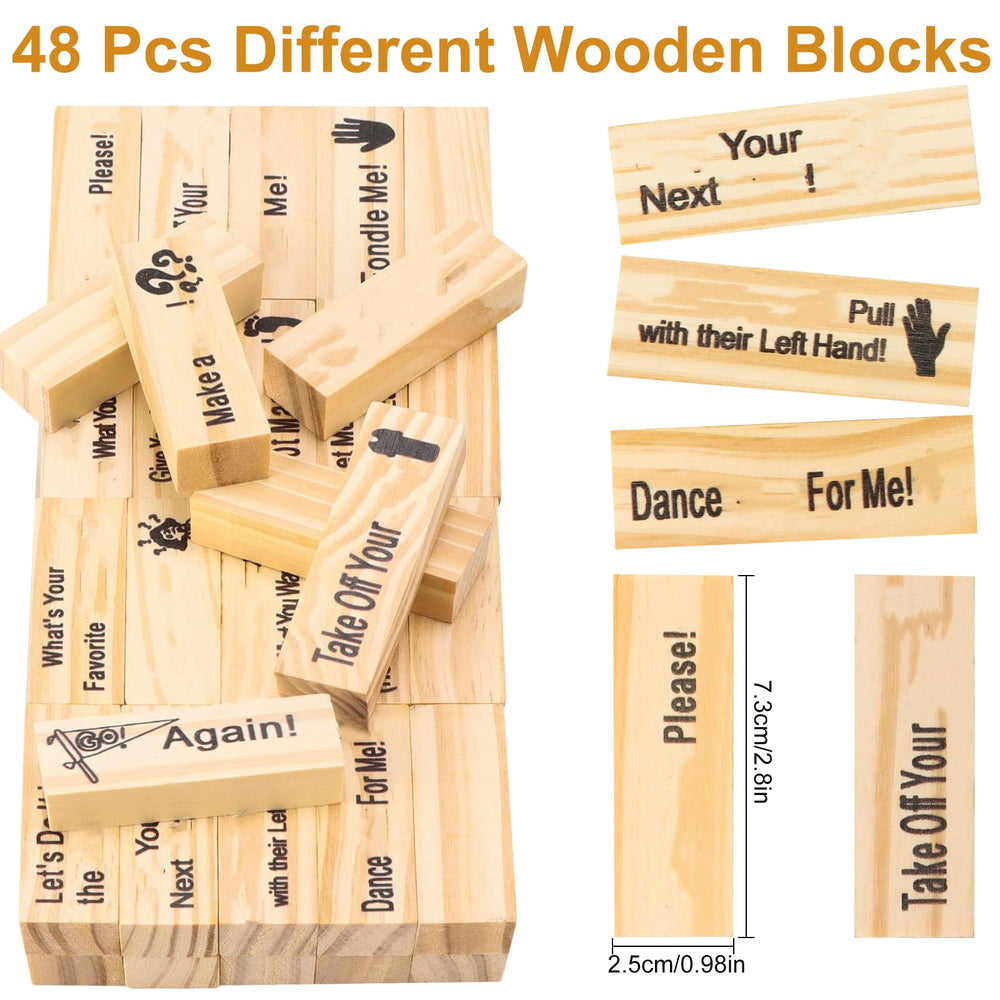 AMIITRY wooden game blocks close-up showing durable, smooth edges