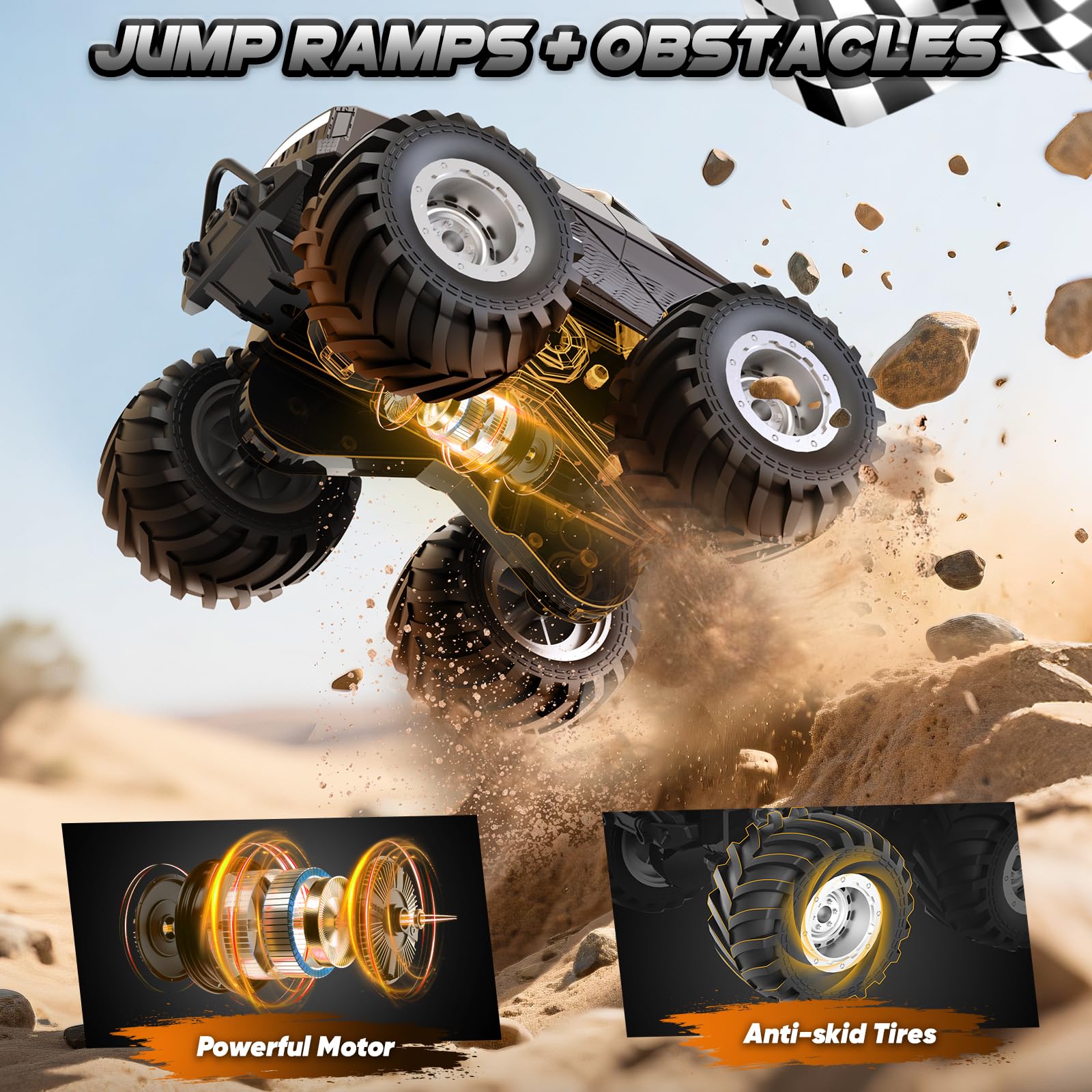 Amilacily RC truck operated with 2-4GHz control