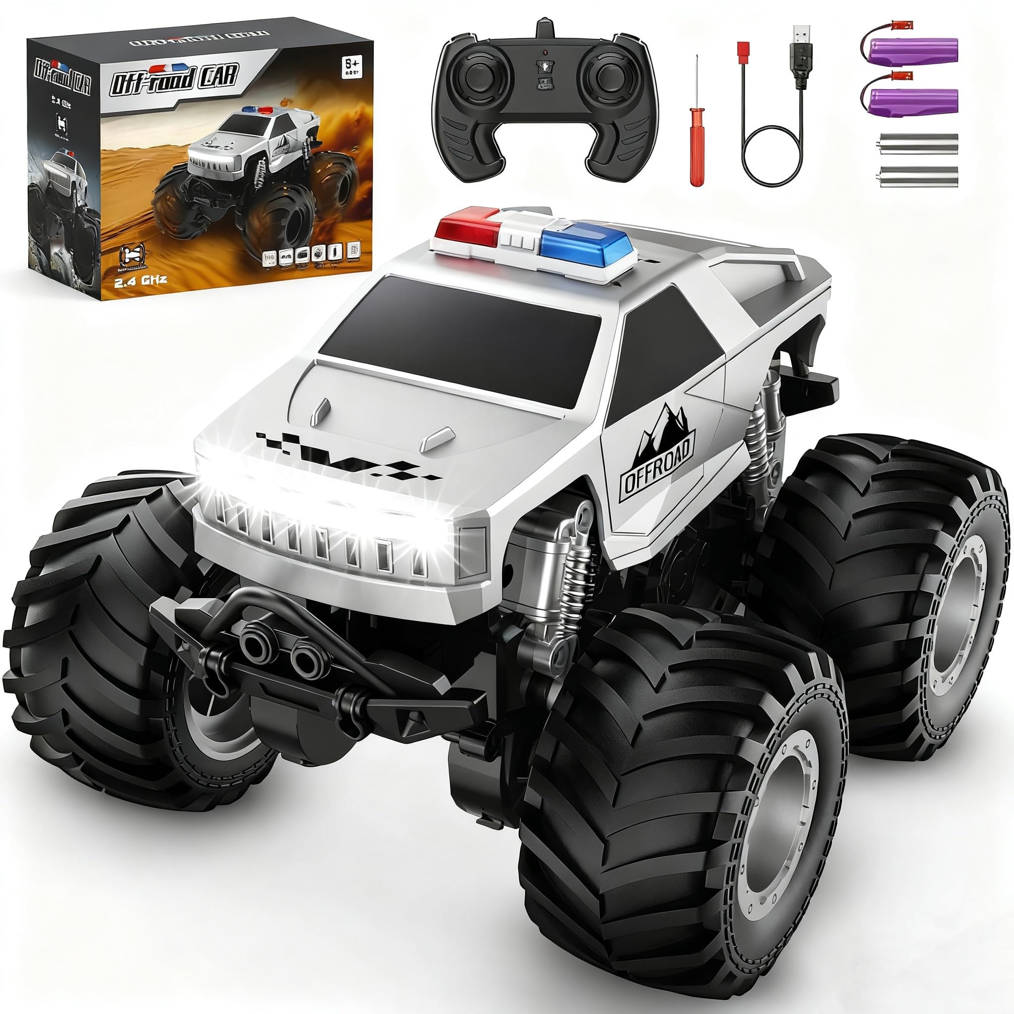 Amilacily remote control car front view with headlights for nighttime play
