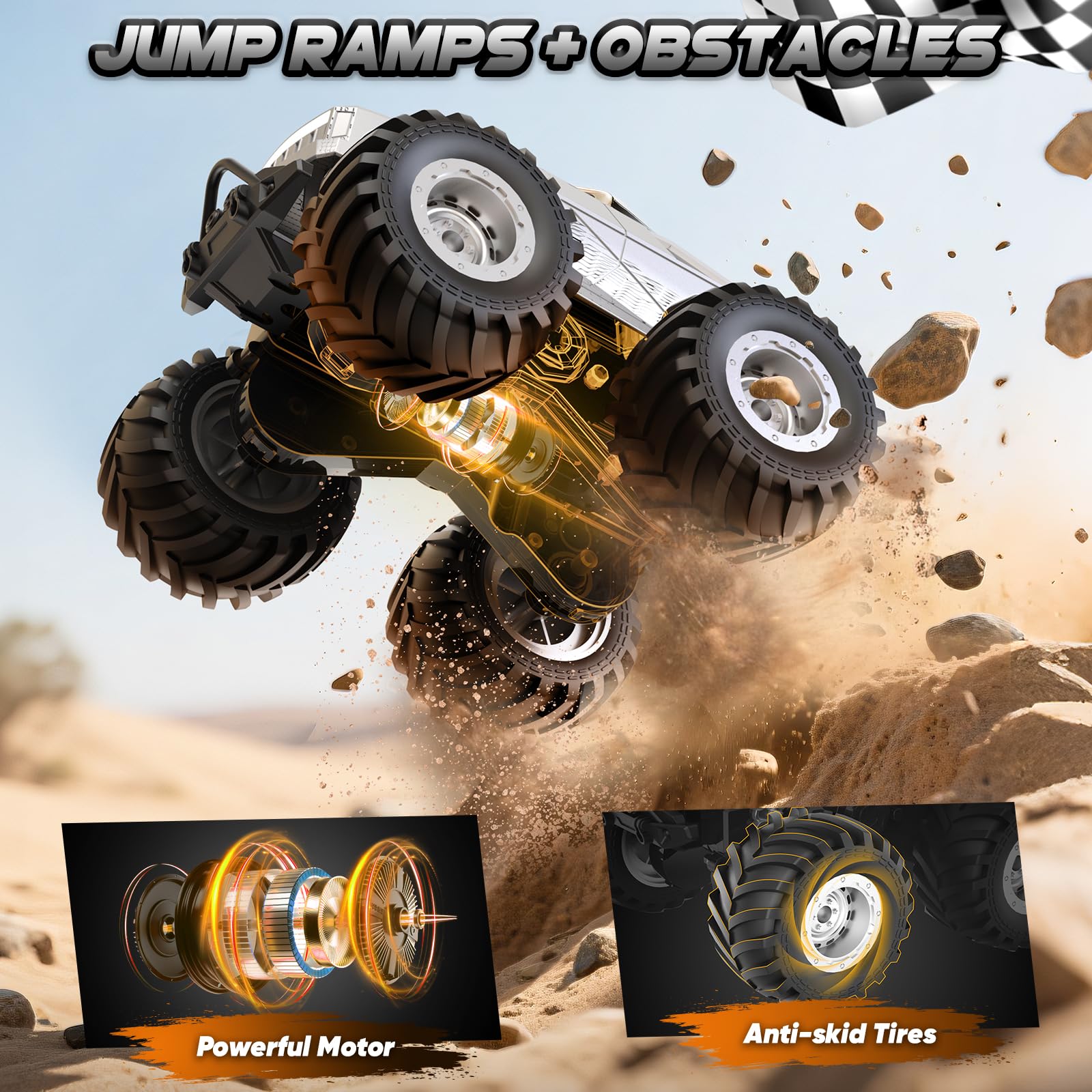 Amilacily remote control car lights on for night racing