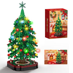 amireed Christmas Tree Building Blocks Set with LED Light glow for festive ambience