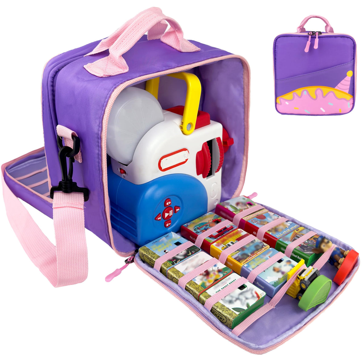 Amiumuca detachable bag for Little Tikes Story Dream Machine keeps books organized on the go