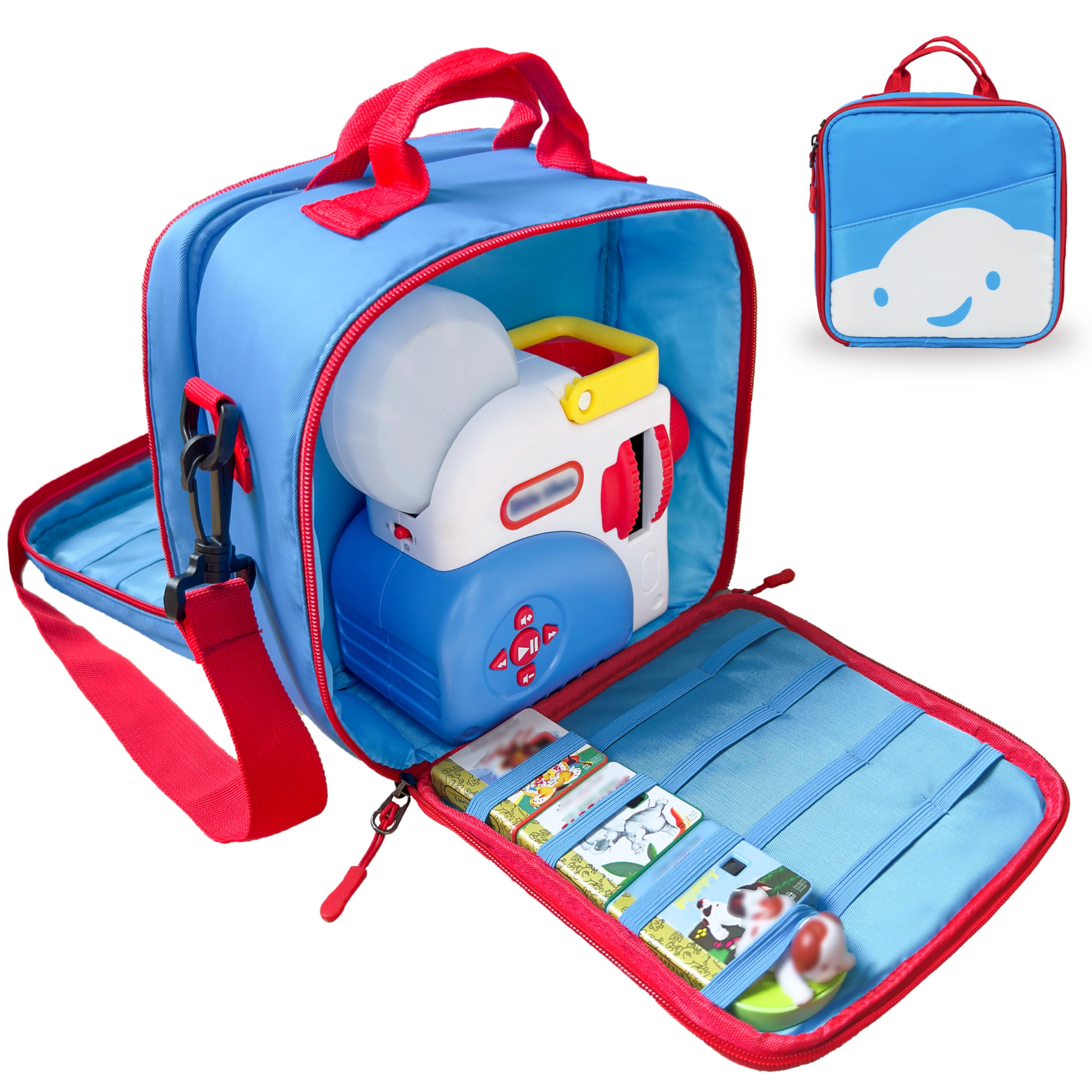 amiumuca detachable bag with two compartments for Little Tikes Story Dream Machine books and characters