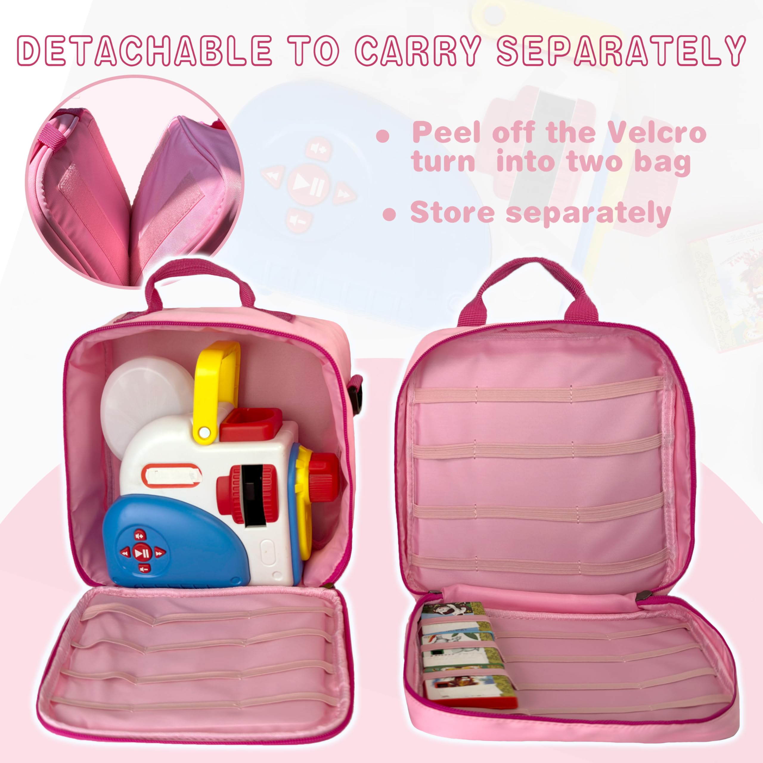 amiumuca elastic straps keep story books securely in place for quick cleanup.