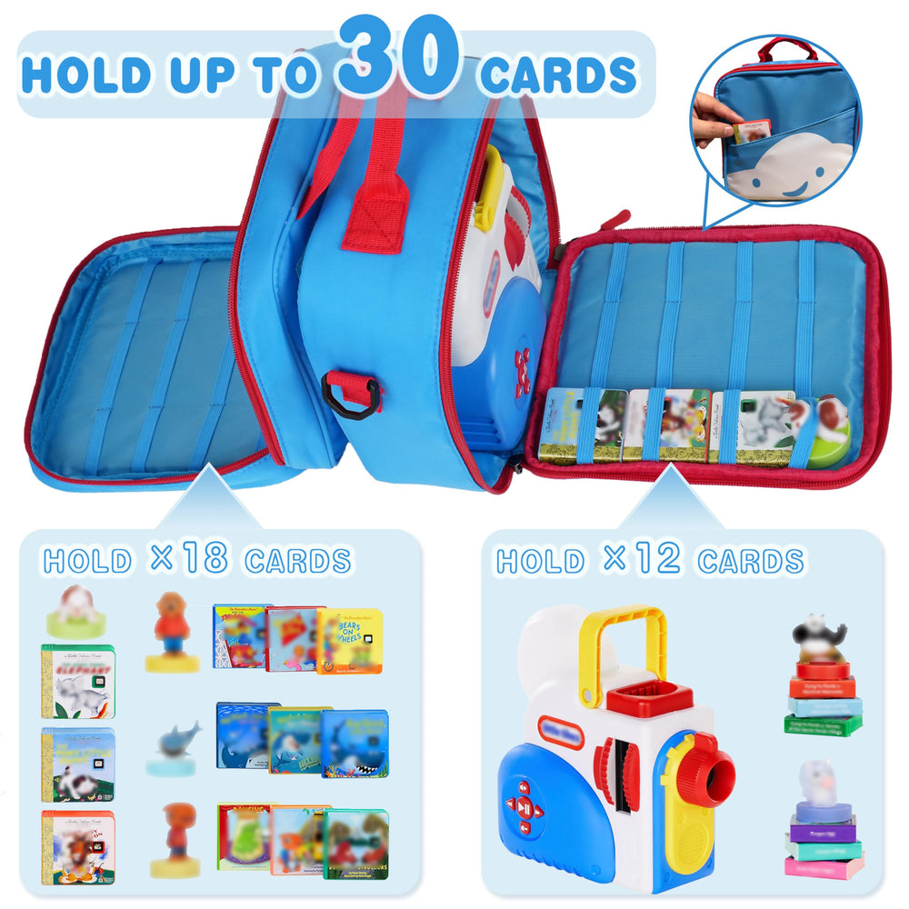 amiumuca storage capacity fits 32+ books and 9 characters for organized play
