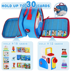 amiumuca storage capacity fits 32+ books and 9 characters for organized play