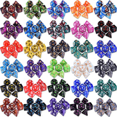 Amiven double-color dice closeup highlighting high-contrast faces for easy reading