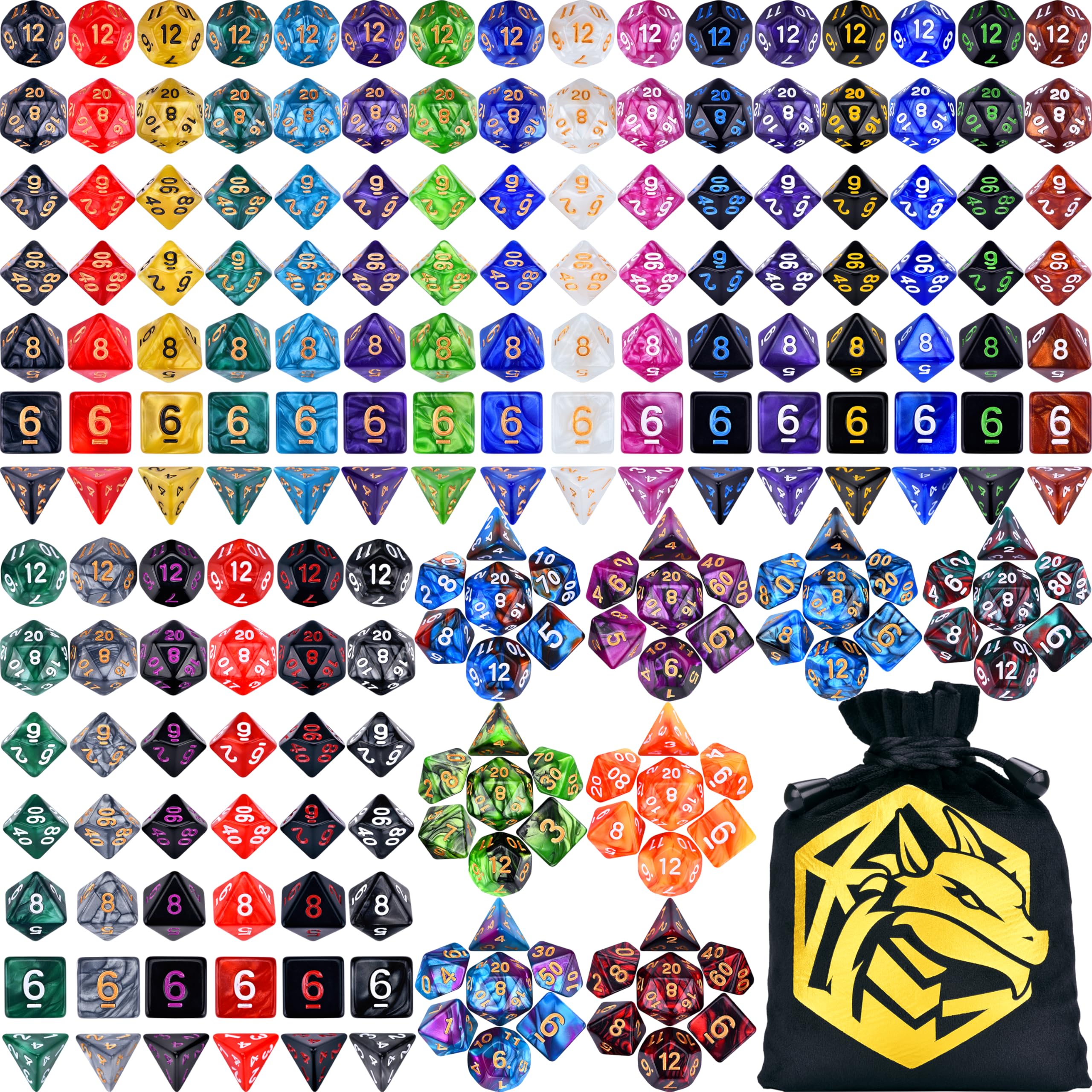 Amiven DND polyhedral dice closeup with bold numbers for quick, readable results
