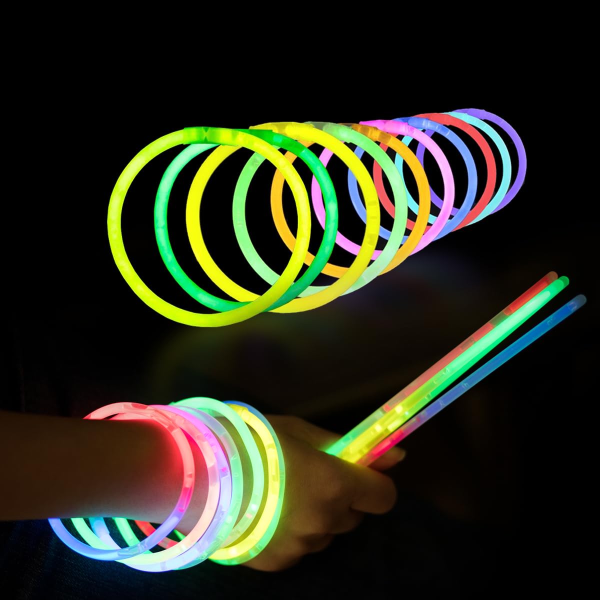 Ammy Glow waterproof, non-toxic glow sticks suitable for outdoor events.