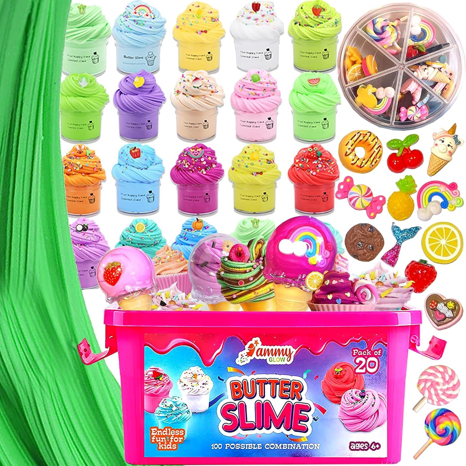 Ammyglow fluffy slime texture close-up highlighting creamy cloud-like consistency.