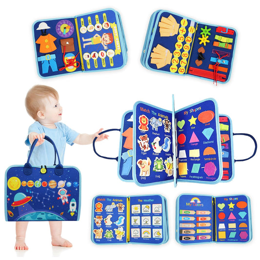 Amor Gift Busy Board planet cover sparks curiosity and tactile exploration for toddlers