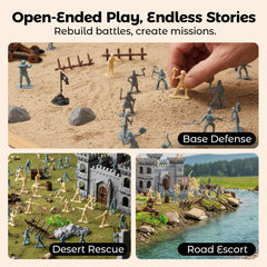 AMOR PRESENT 310pcs castle walls and towers for expansive battlefield setups.