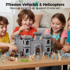 AMOR PRESENT 310pcs catapult and battering ram for action-packed siege scenarios.