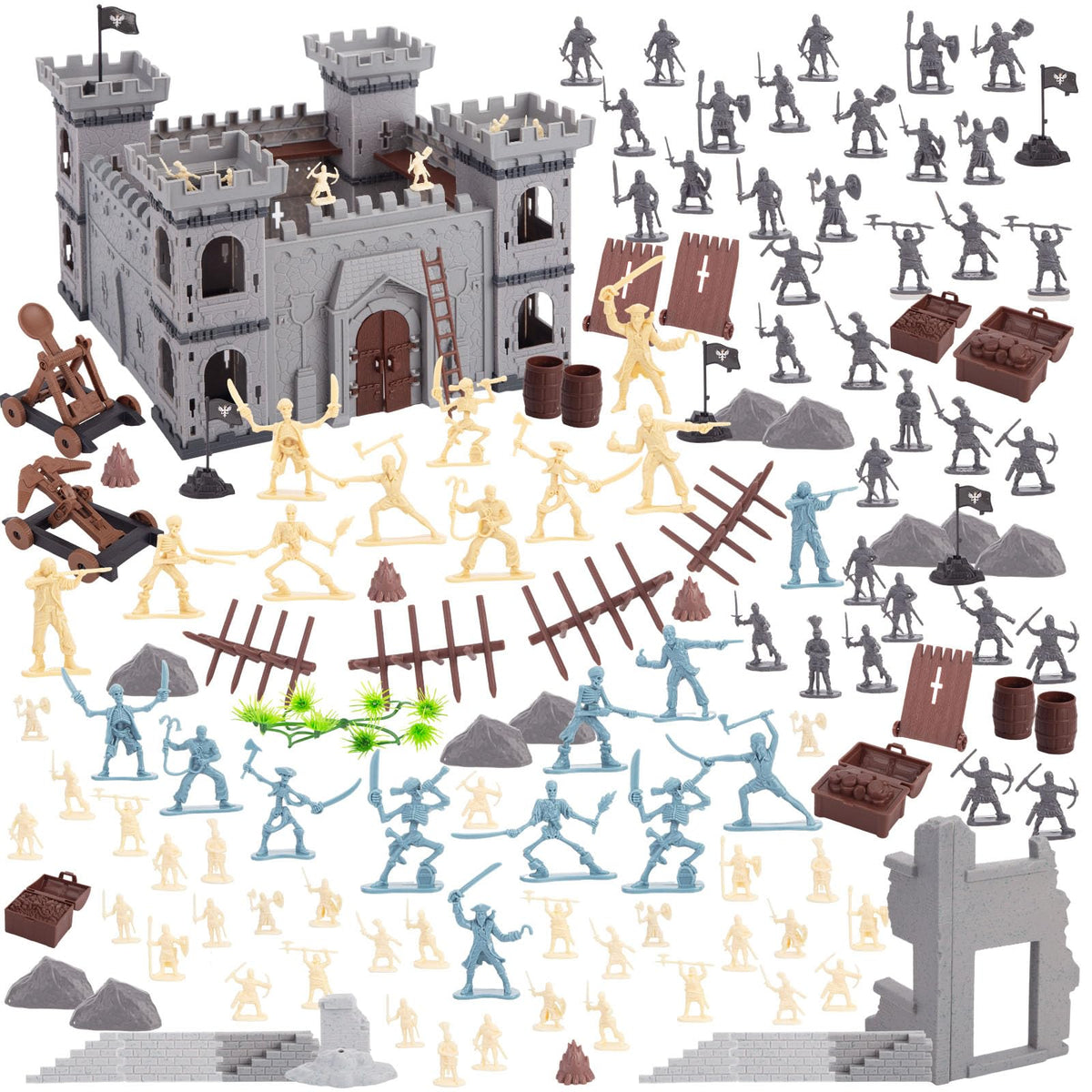 AMOR PRESENT 310pcs medieval castle front view for imaginative play and storytelling.