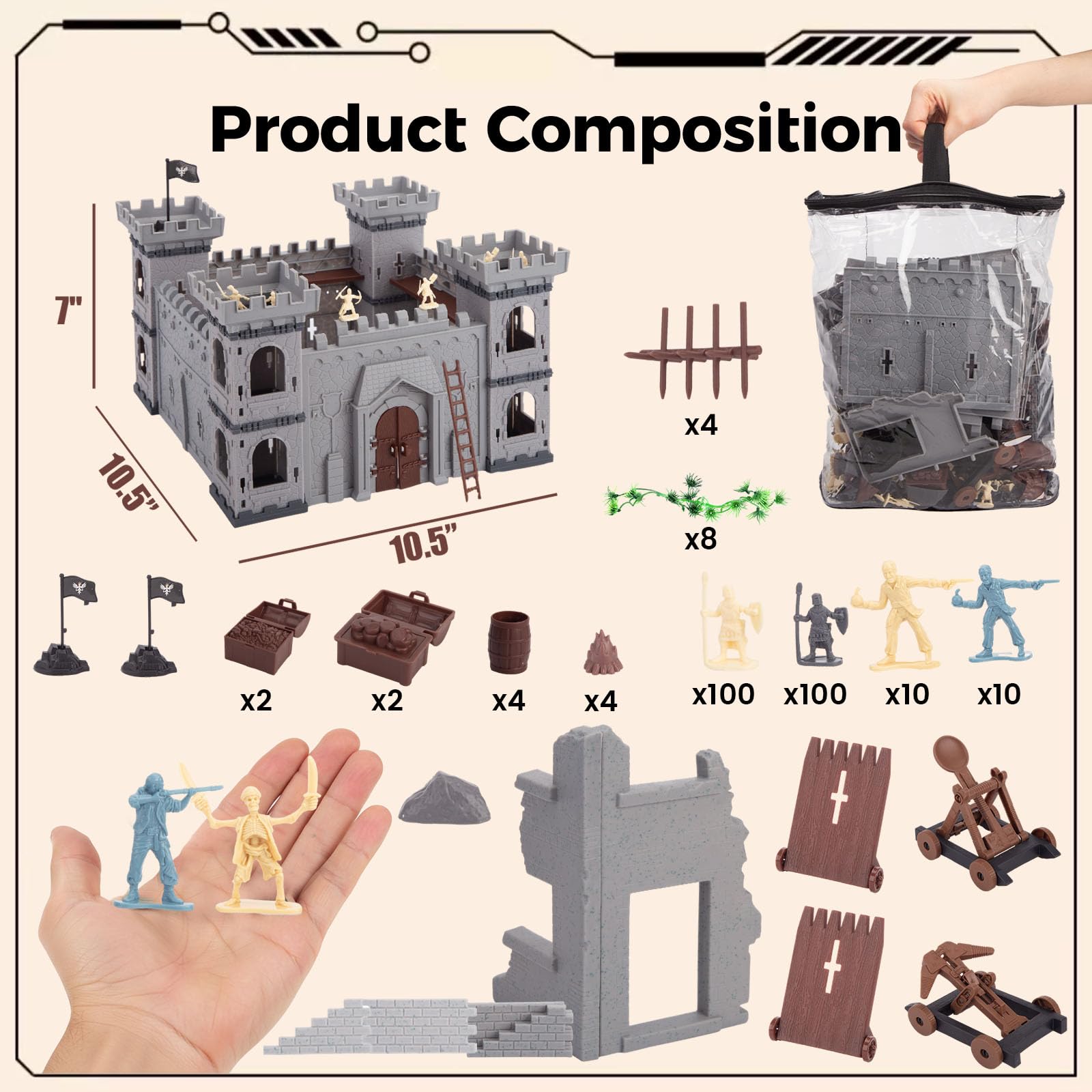 AMOR PRESENT 310pcs multicolored armies for collaborative play and storytelling.