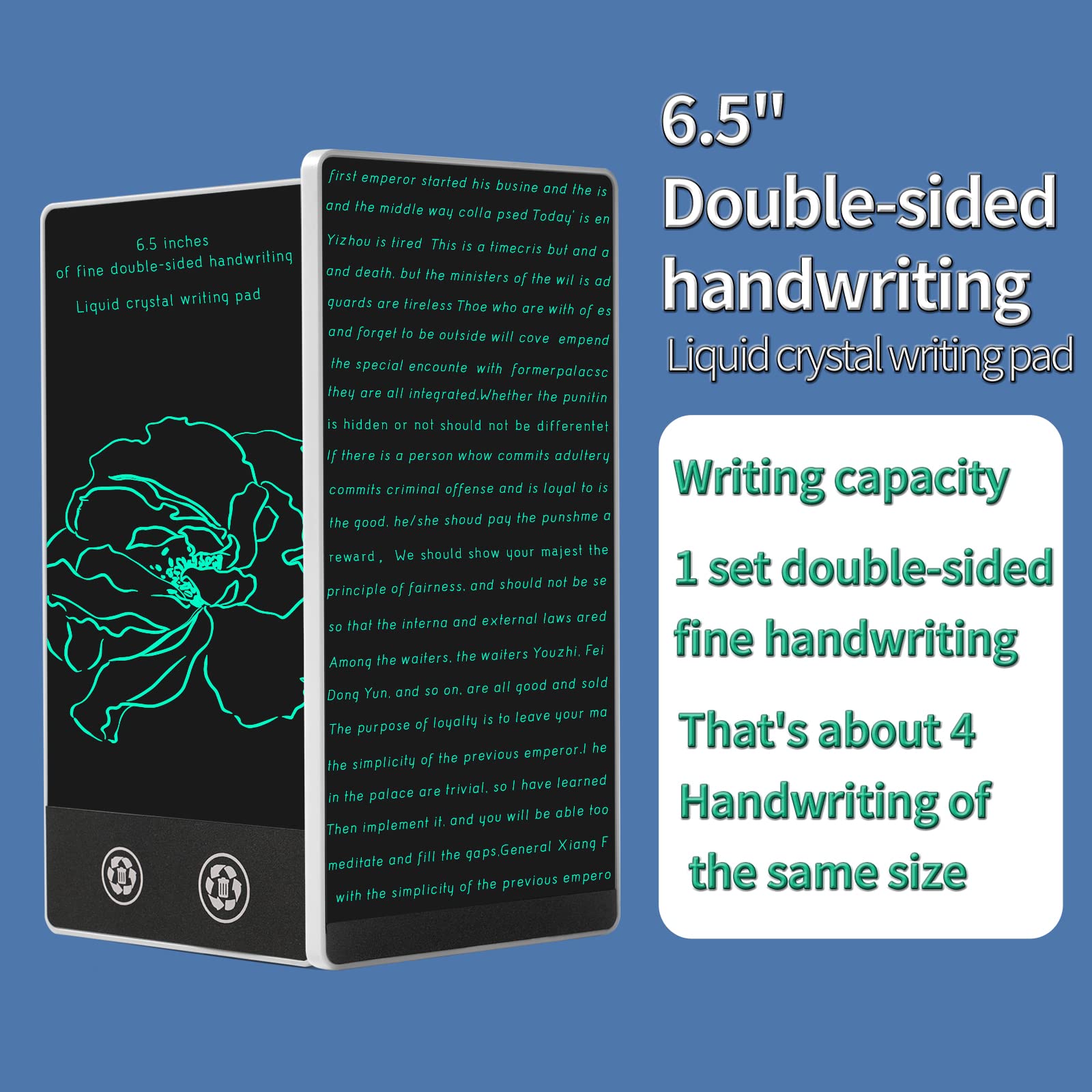 Amoretti Sonnet Mini LCD Writing Tablet anti-fingerprint screen stays clean during use.