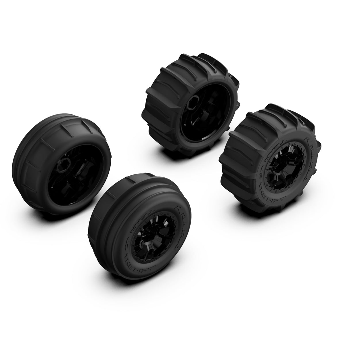 AMORIL RC paddle tires side view for RZ001 with 12mm hex, offering improved grip on snow and sand