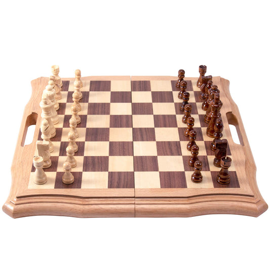 AMEROUS magnetic wooden chess pieces handcrafted for lasting play.