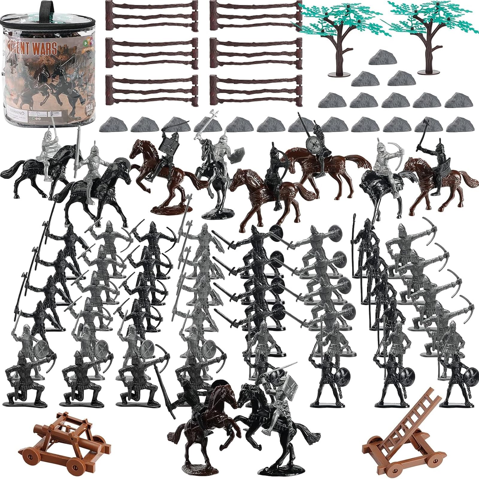 AMOR PRESENT medieval knights battle set cover inspires imaginative play and family fun.