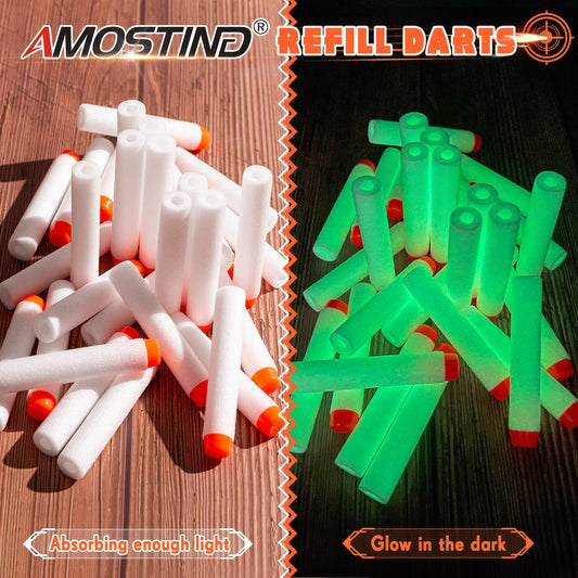 AMOSTING Nerf darts universal compatibility across Elite blasters.