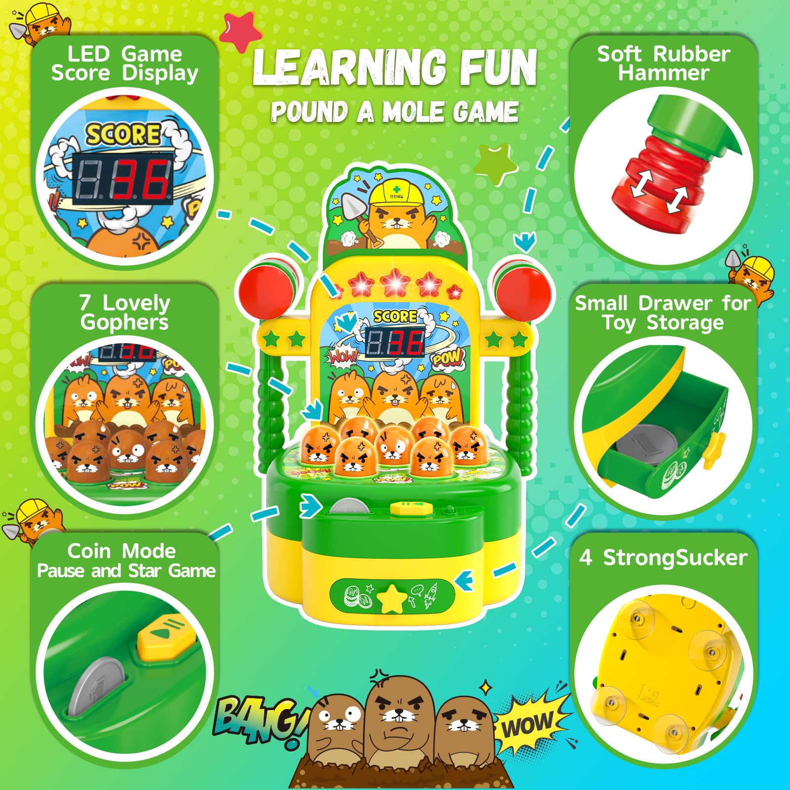 Amoyasite supports early counting and hand-eye coordination in a family-friendly arcade setting