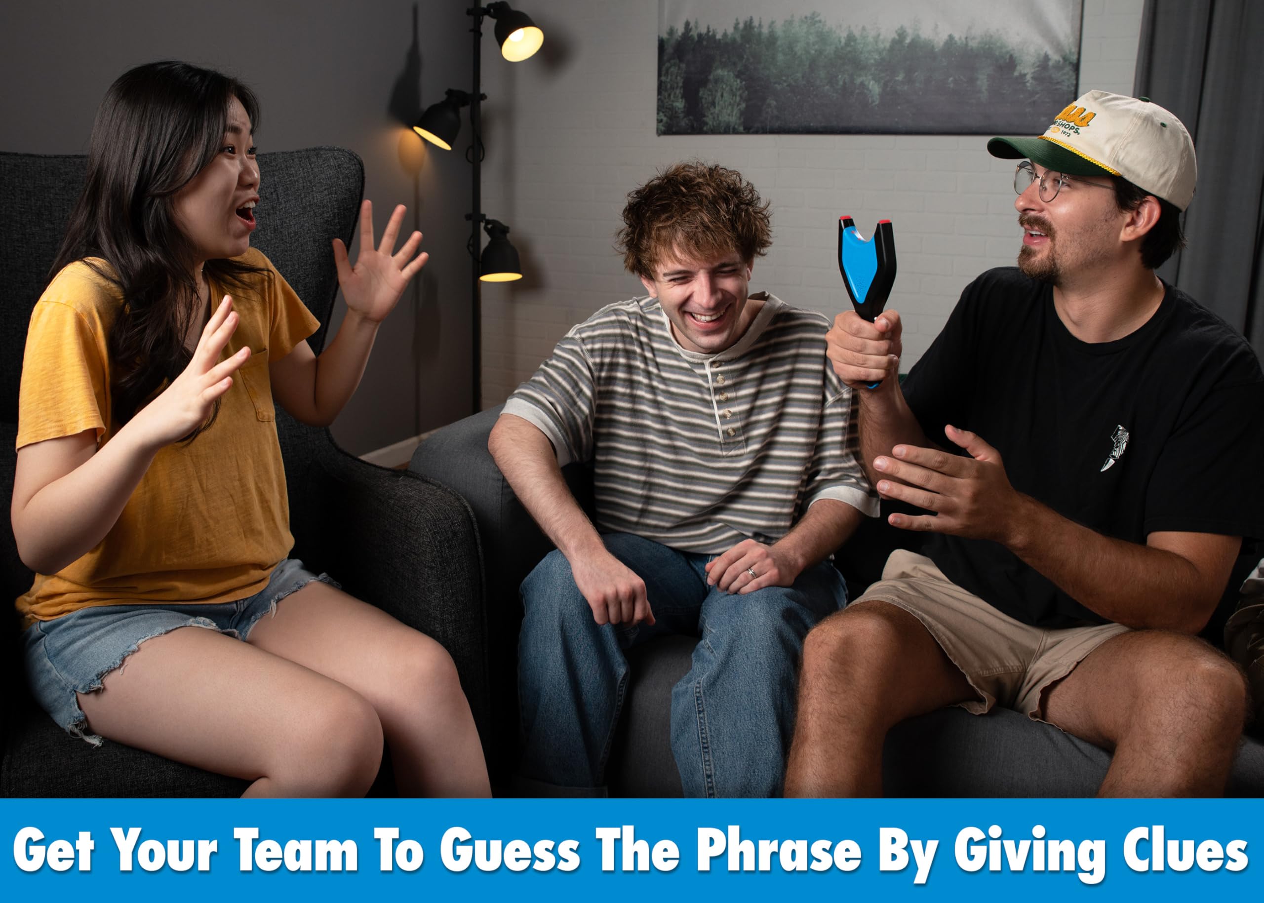 Players pass the word under time as clues fly across the table