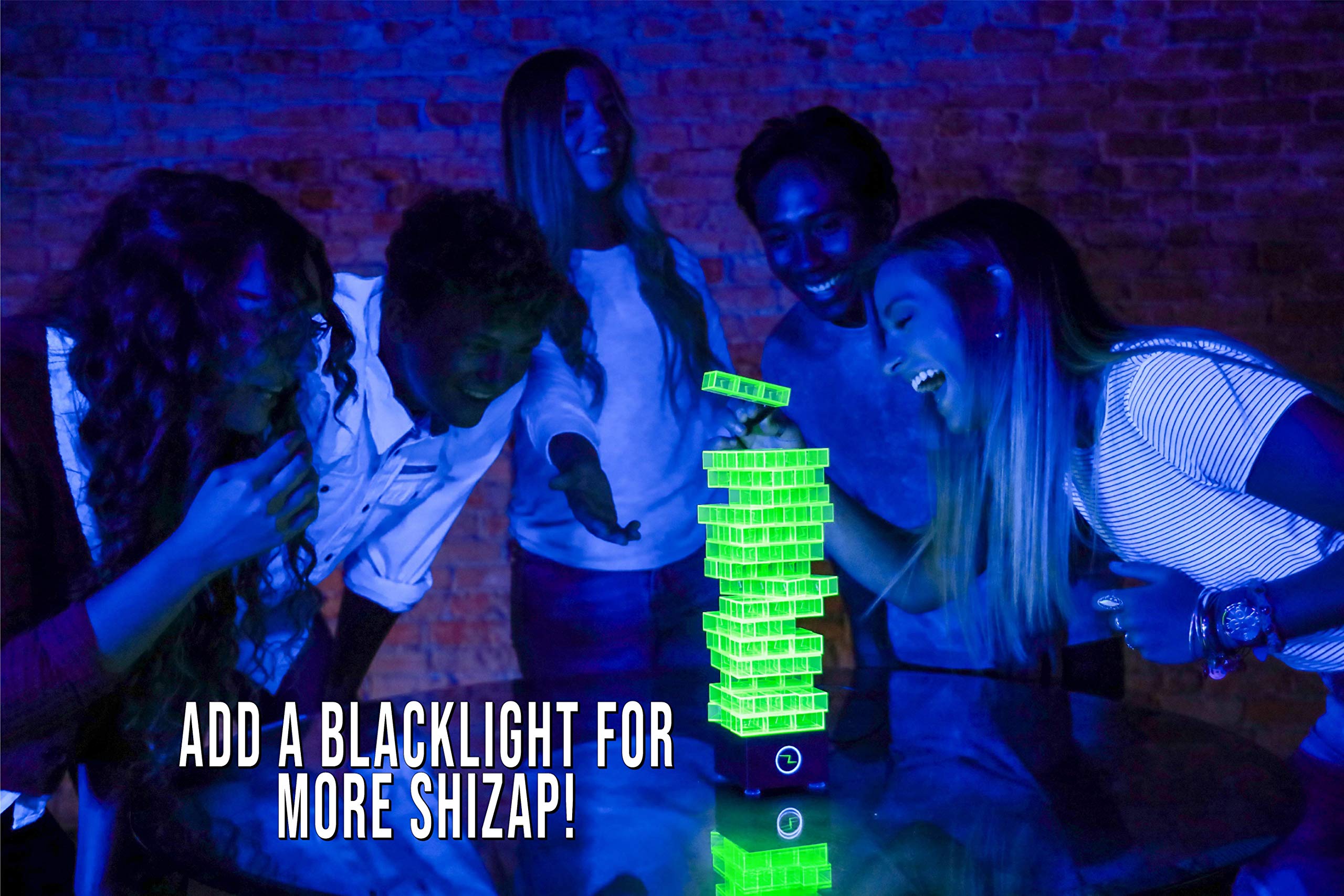Amped Gamez ShiZap! The LED base enhances the mood with a synchronized light show.