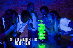 Amped Gamez ShiZap! The LED base enhances the mood with a synchronized light show.