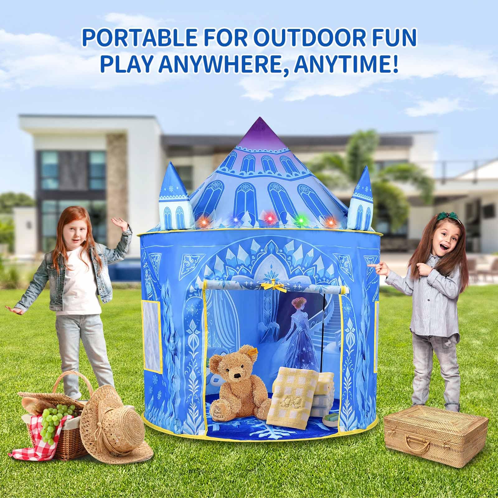 Amplov ice castle tent uses non-toxic fabric for safe play