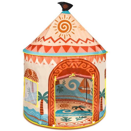 Amplov Tropical Adventure Play Tent with island design for imaginative indoor adventures.