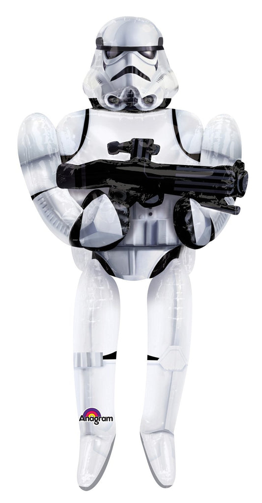 Amscan Star Wars Storm Trooper Airwalker balloon 70 inch ready for dramatic party entrances.