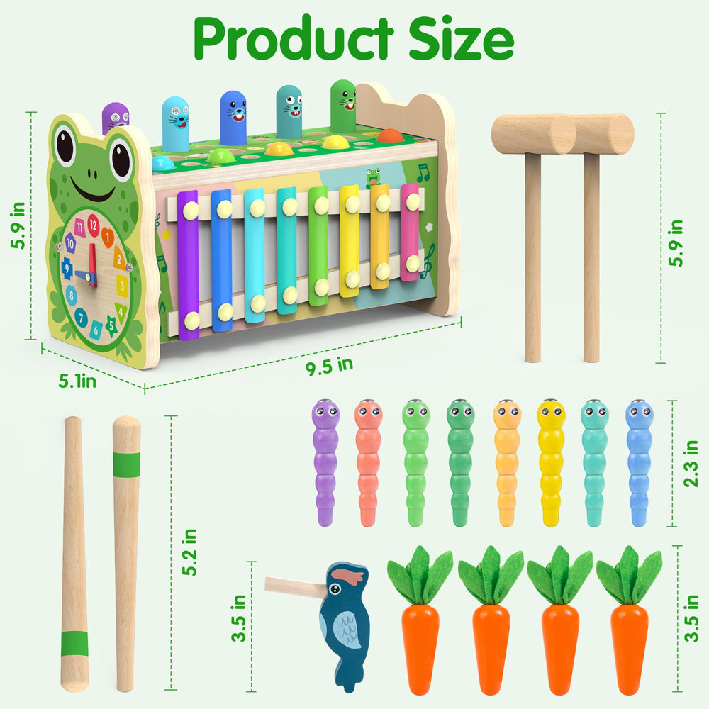 Amtreen frog clock double-sided toy, kid-friendly design invites curious play