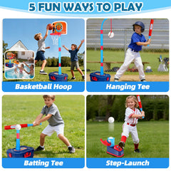 Amy & Benton adjustable basketball hoop height from 21.6 to 47.2 inches.