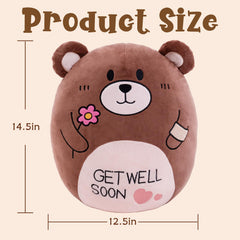 AmyToo Soft Brown Plush Teddy Bear for gentle, comforting hugs.