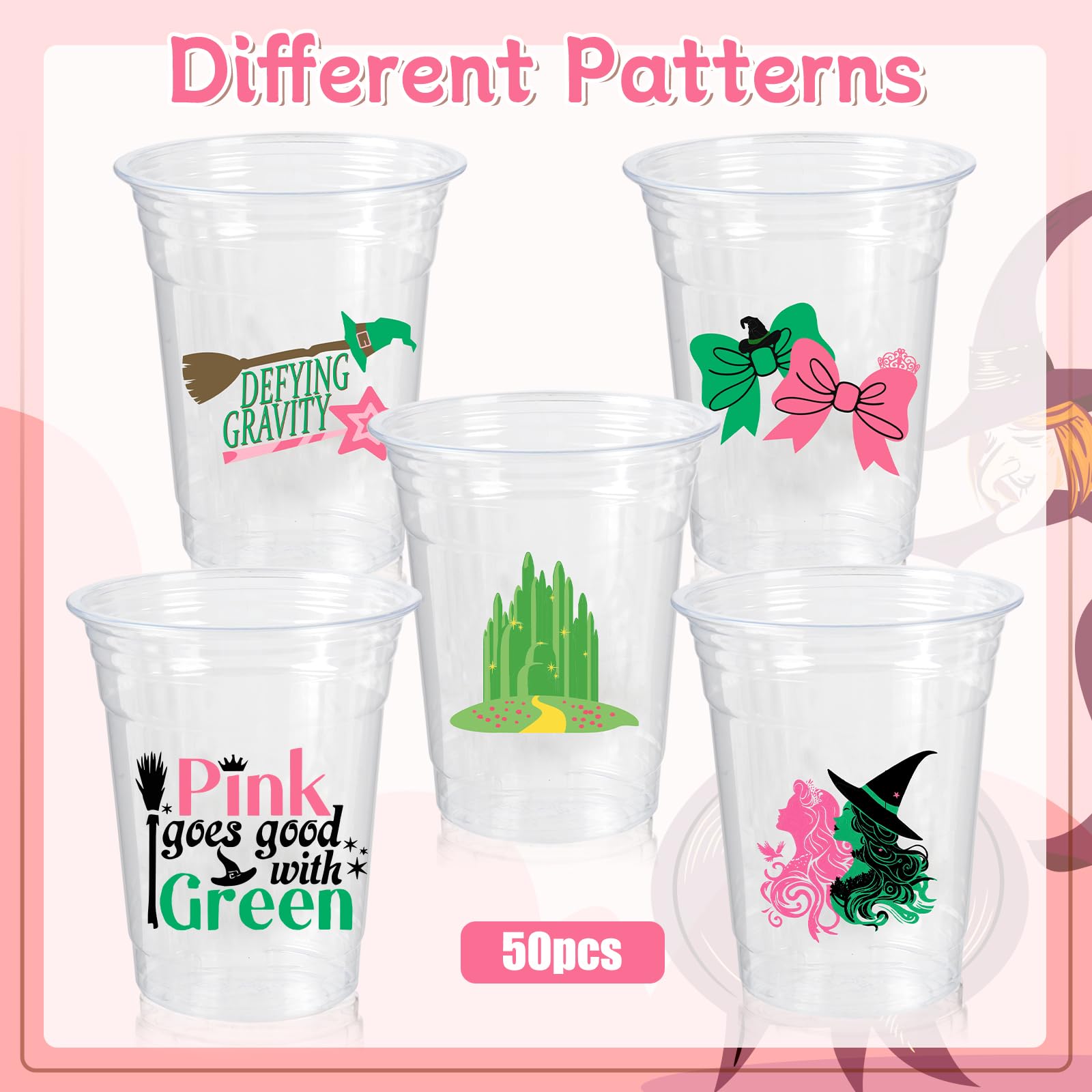 AMZFAVOR 50-pack witch cups ideal for large gatherings and quick service.
