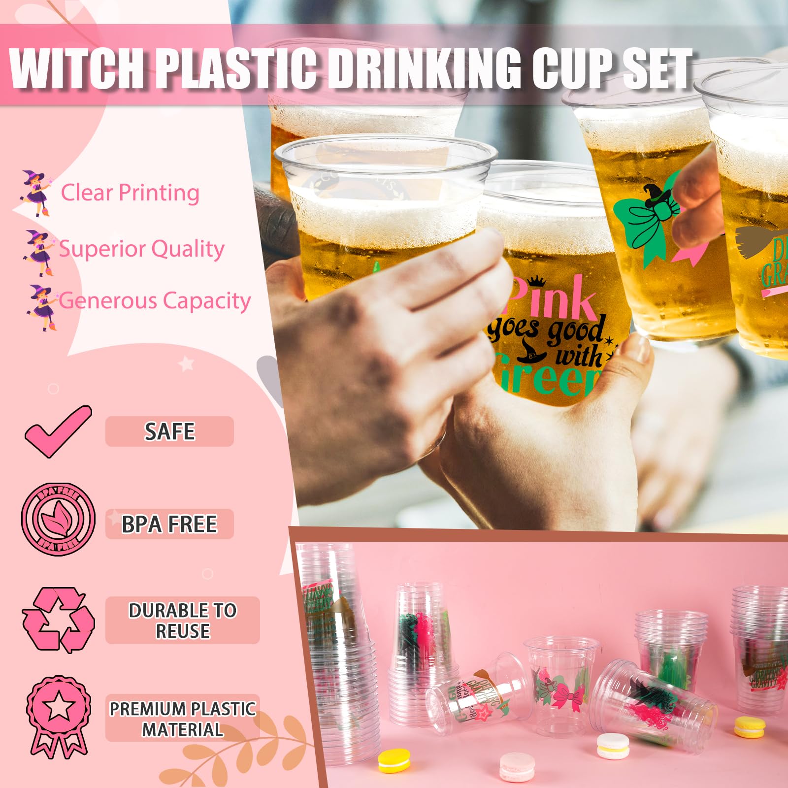 AMZFAVOR Odor-free, shatter-resistant plastic cups for worry-free entertaining.
