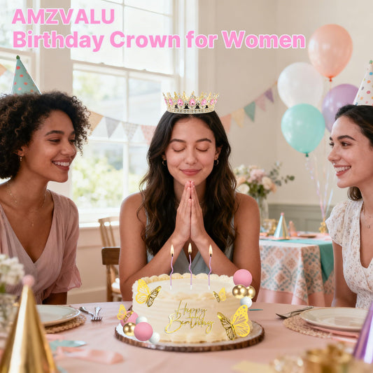 AMZVALU crown topper packaged with hairpins for quick setup.
