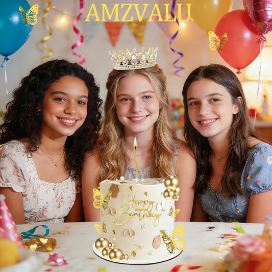 AMZVALU gold balls cake toppers for versatile cake decorating.