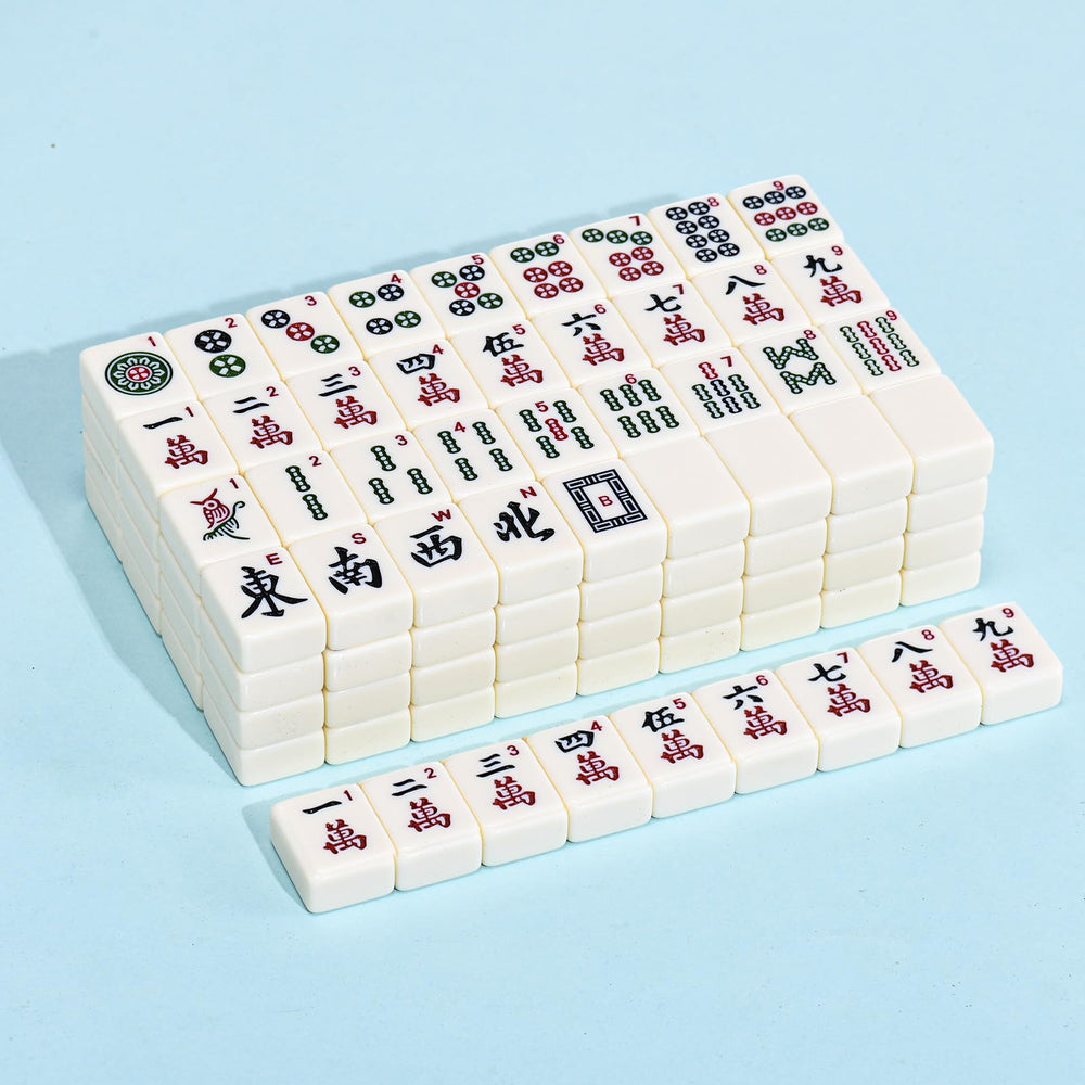 ANABIUP American Mahjong tiles in creamy ivory close-up for smooth handling during play.